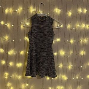 Sleeveless Black and White Knit Dress